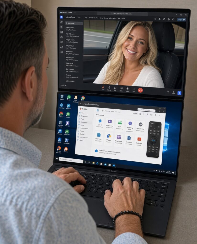 Tim Lastoria providing remote IT support on a Teams call